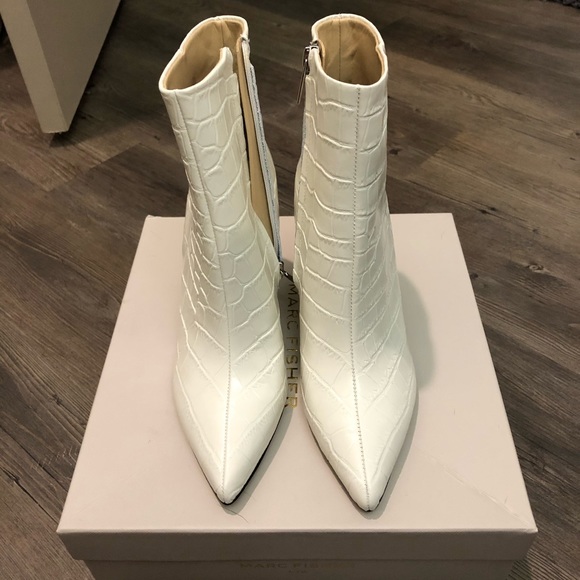 marc fisher crocodile leather booties